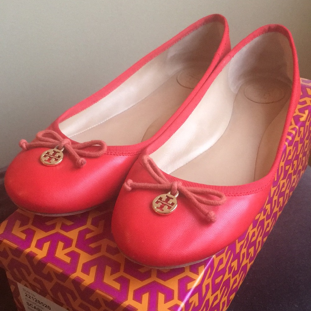 Tory Burch Chelsea ballet flats - scarlet red